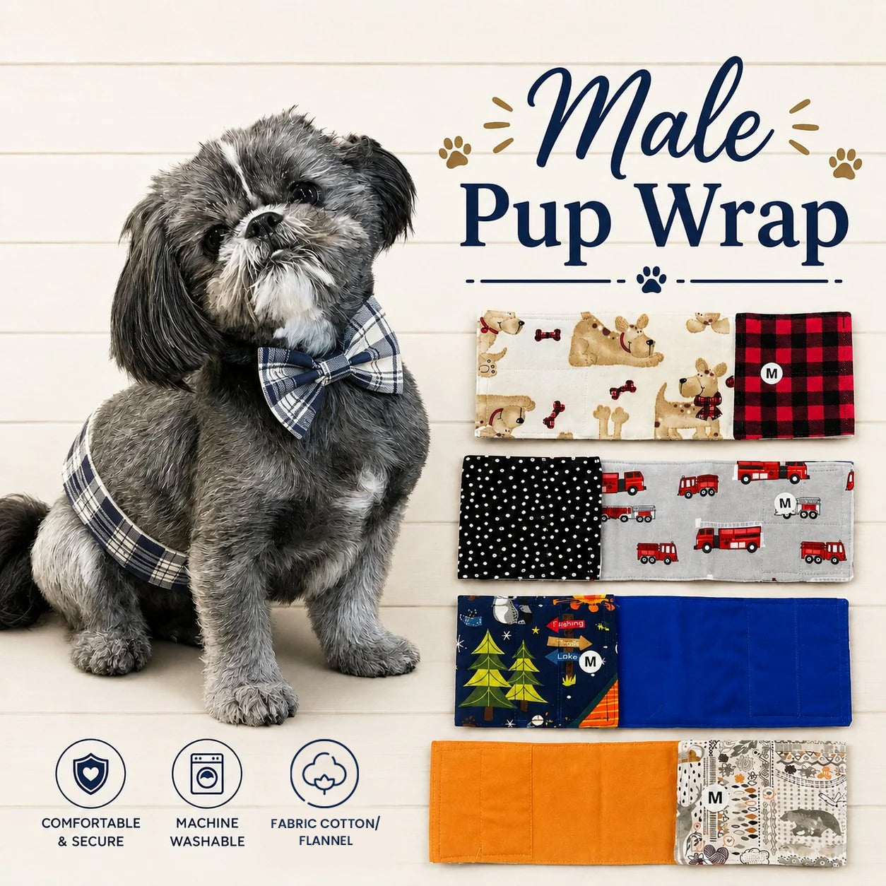 The Pupster Wrap (male diaper cover) Set of 3